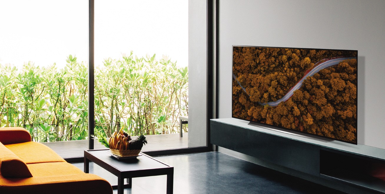 LG OLED TV i vardagsrum
